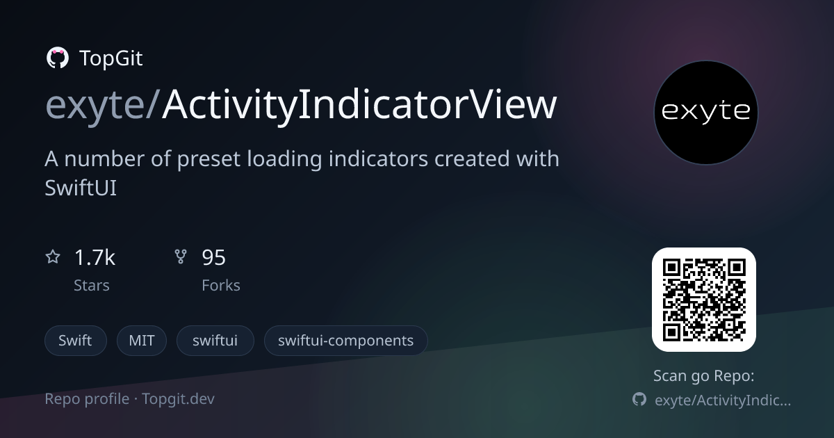 TopGit repo profile image for exyte/ActivityIndicatorView