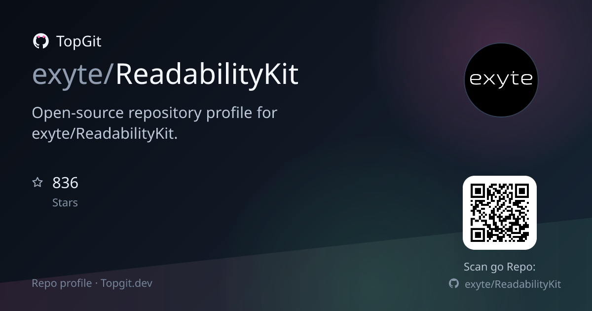 TopGit repo profile image for exyte/ReadabilityKit