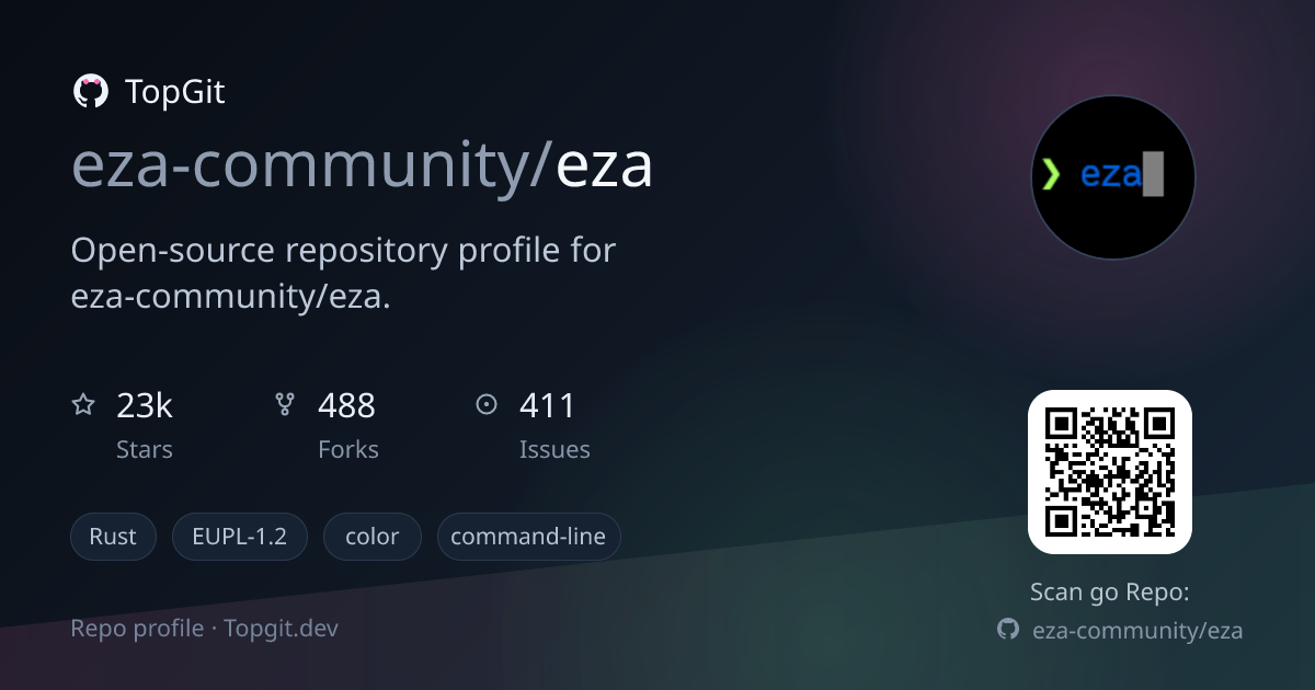 TopGit repo profile image for eza-community/eza