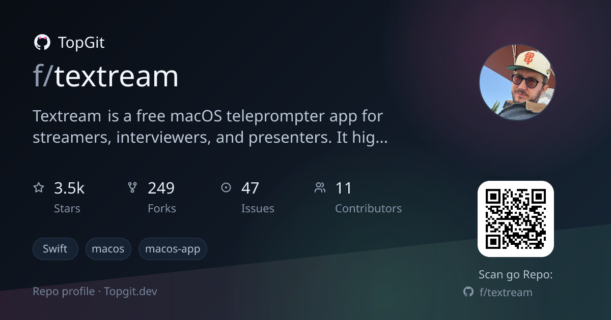 TopGit repo profile image for f/textream