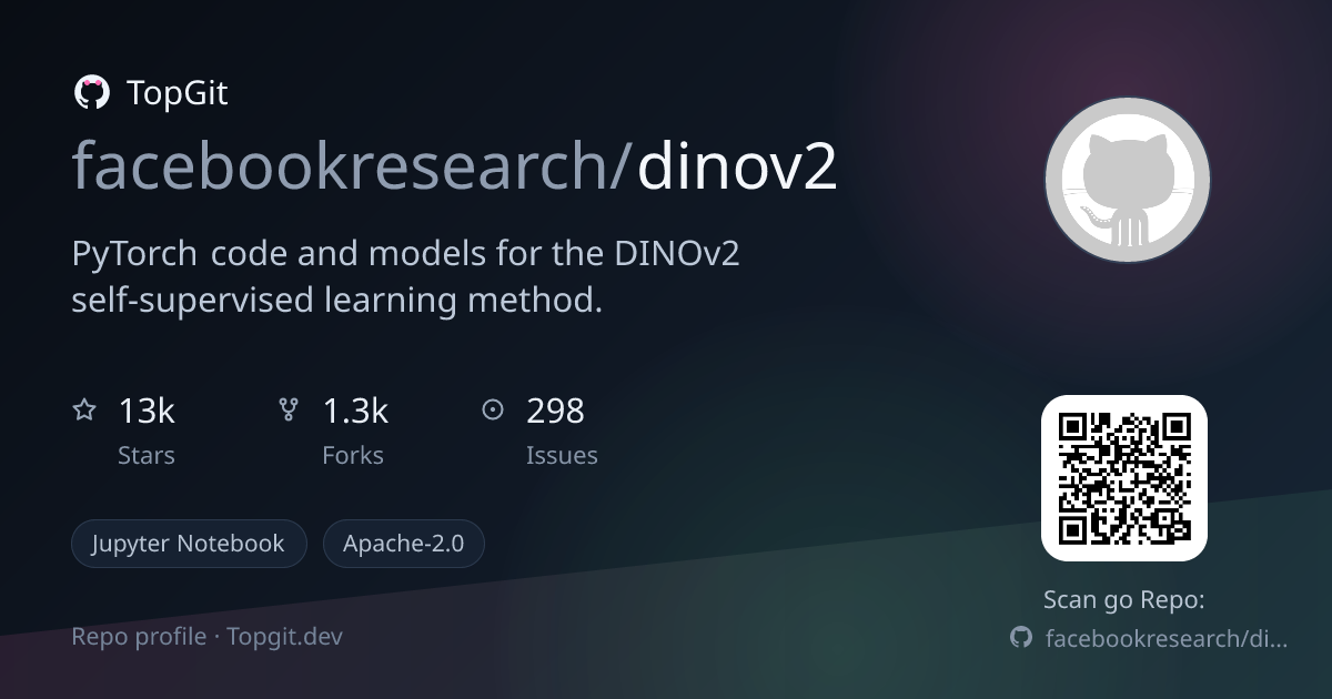 TopGit repo profile image for facebookresearch/dinov2