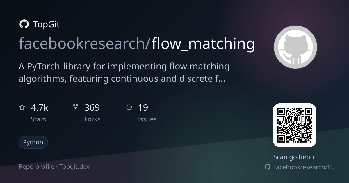 TopGit repo profile image for facebookresearch/flow_matching