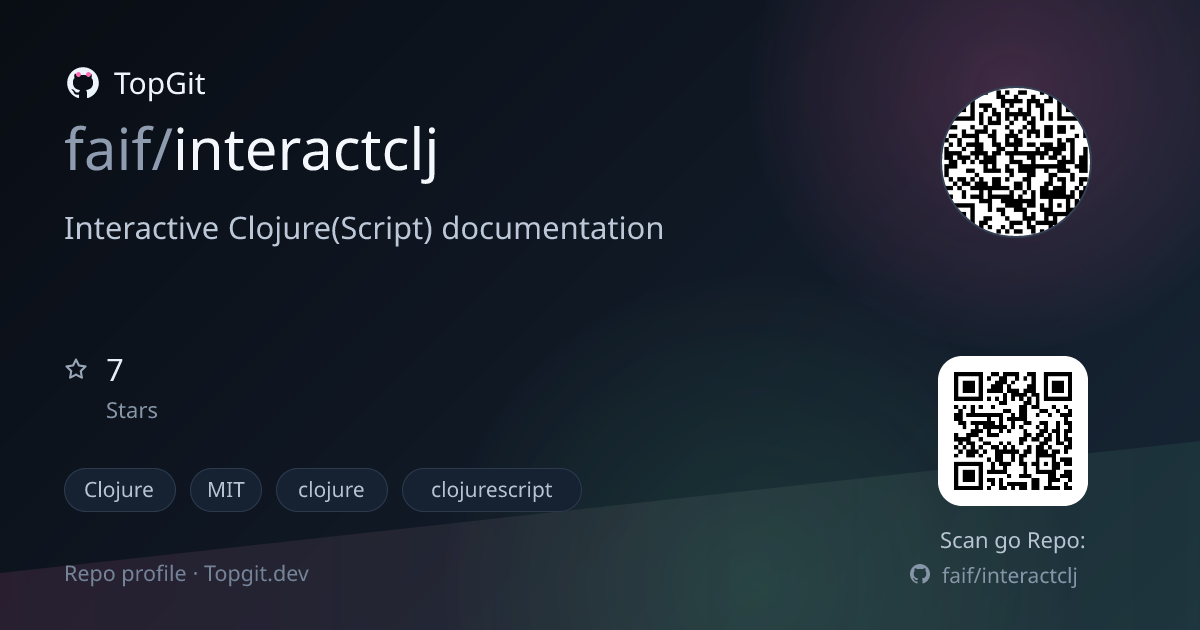 TopGit repo profile image for faif/interactclj