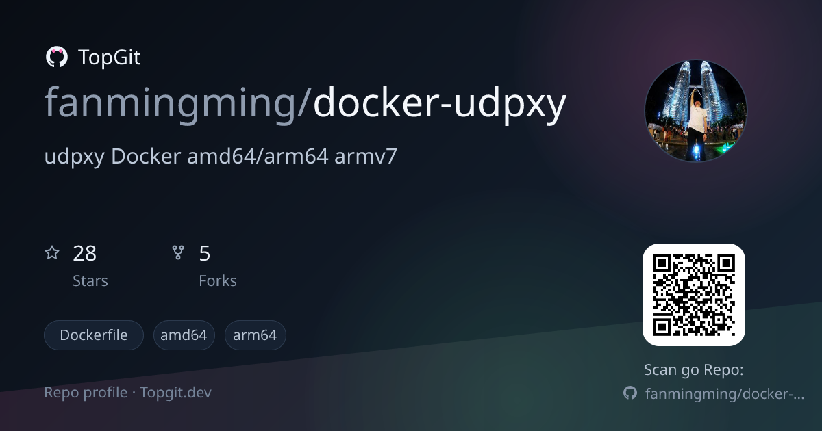 TopGit repo profile image for fanmingming/docker-udpxy