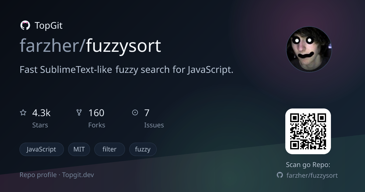 TopGit repo profile image for farzher/fuzzysort