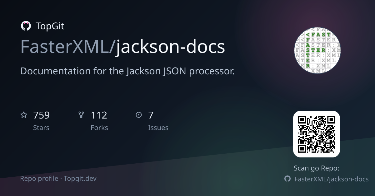 TopGit repo profile image for FasterXML/jackson-docs