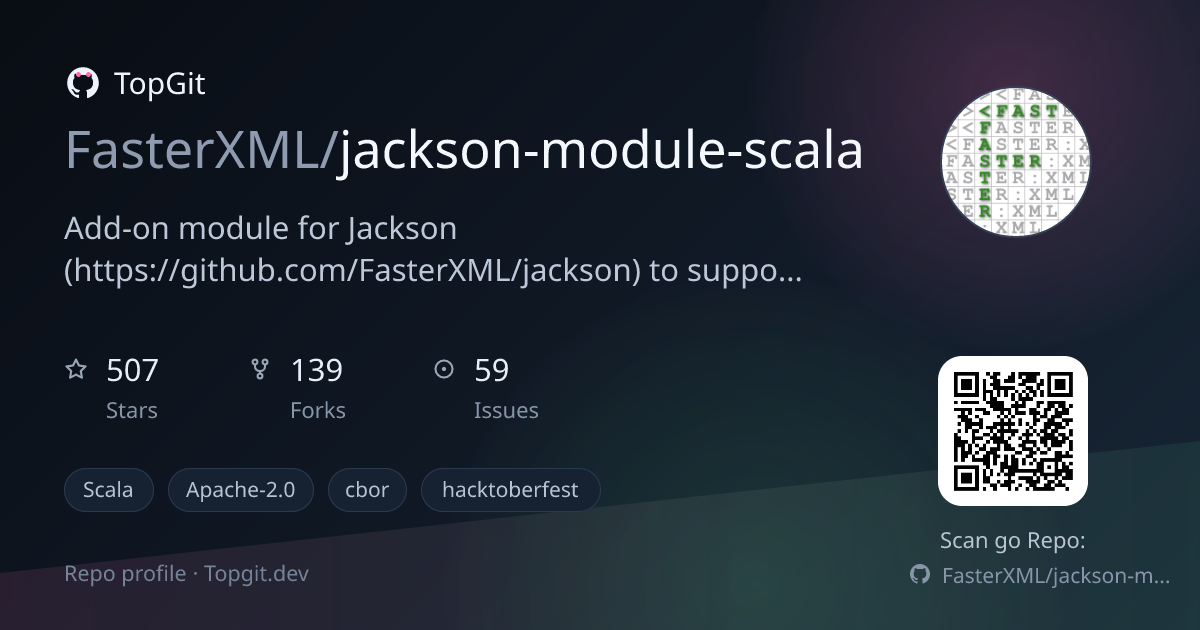 TopGit repo profile image for FasterXML/jackson-module-scala