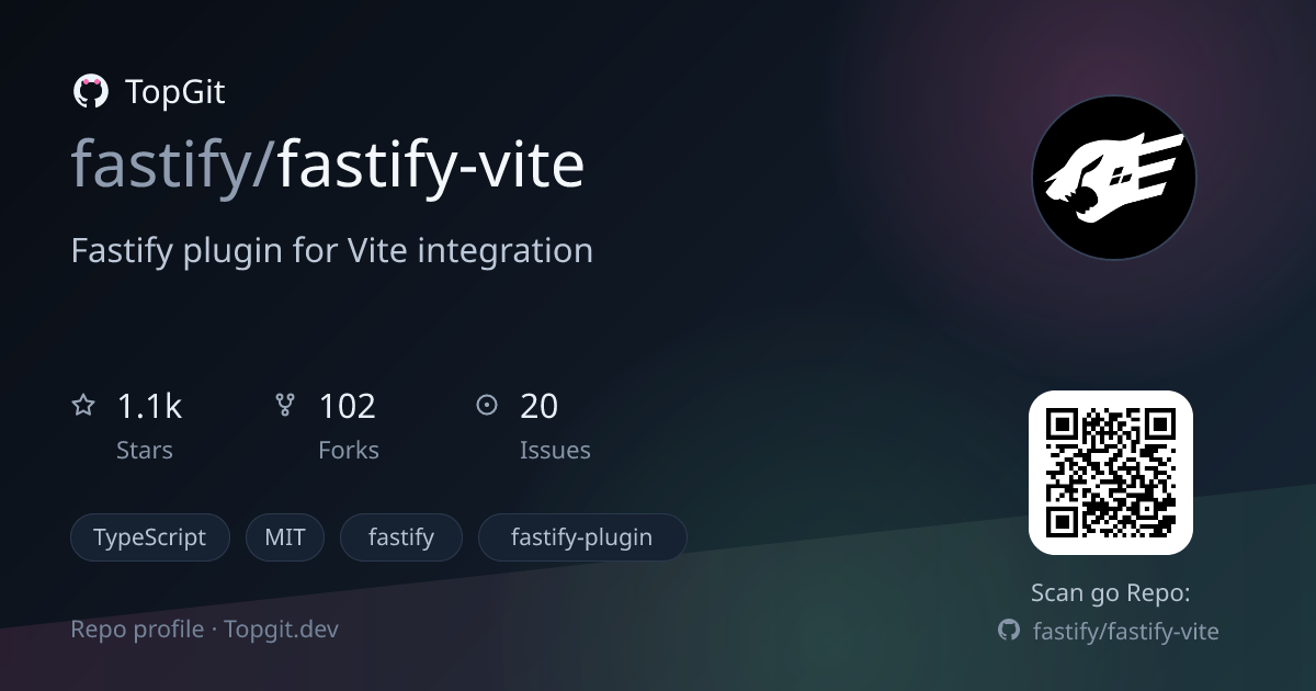 TopGit repo profile image for fastify/fastify-vite
