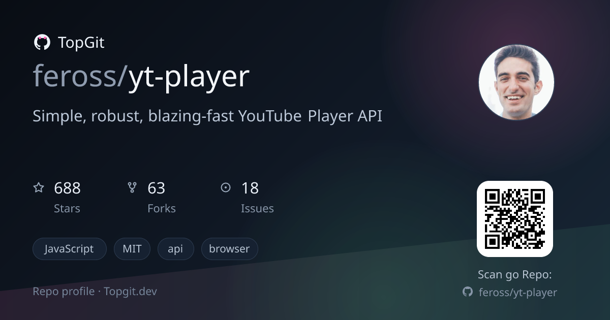 TopGit repo profile image for feross/yt-player