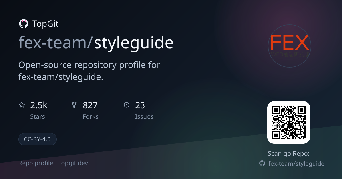 TopGit repo profile image for fex-team/styleguide