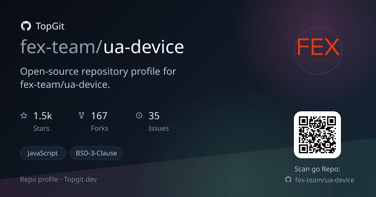 TopGit repo profile image for fex-team/ua-device