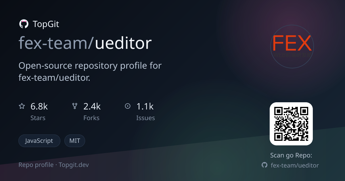 TopGit repo profile image for fex-team/ueditor