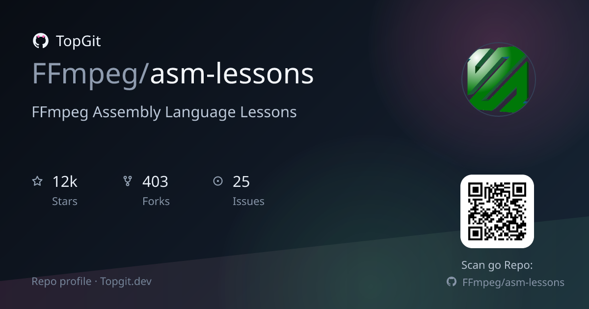TopGit repo profile image for FFmpeg/asm-lessons