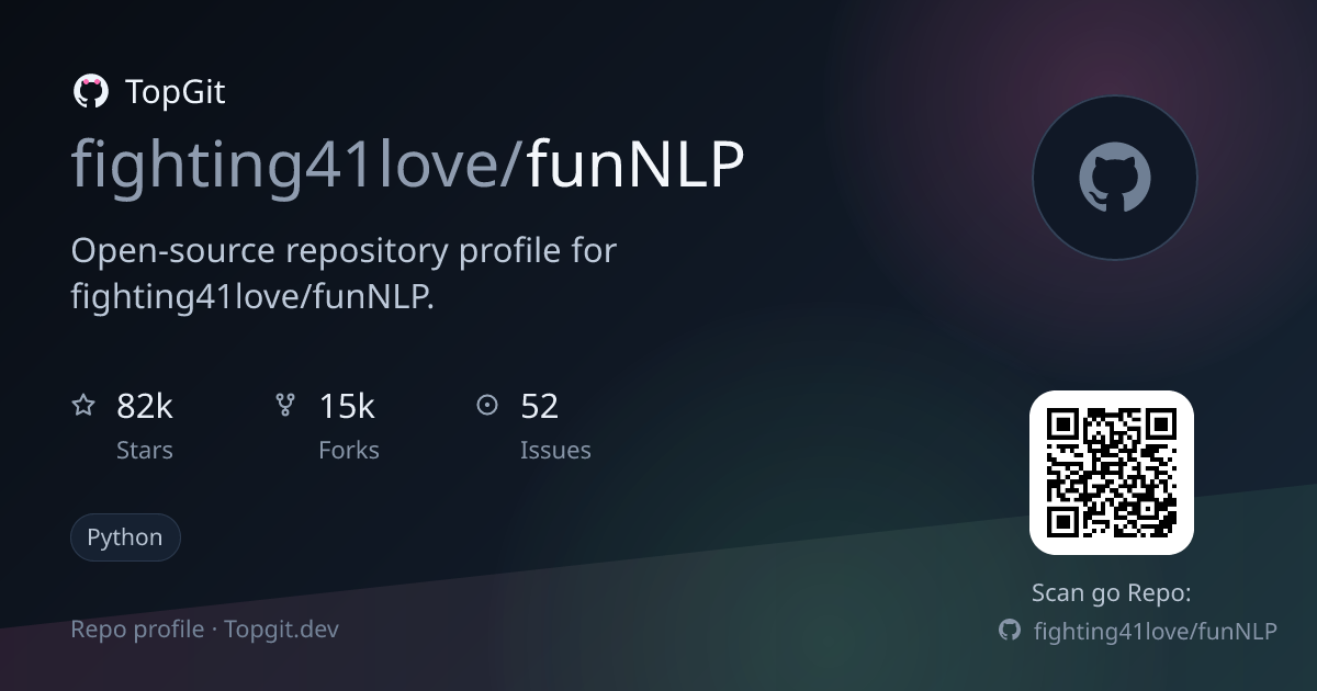 TopGit repo profile image for fighting41love/funNLP