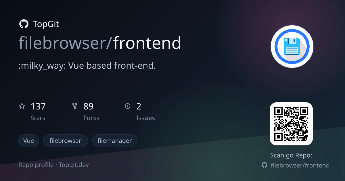 TopGit repo profile image for filebrowser/frontend