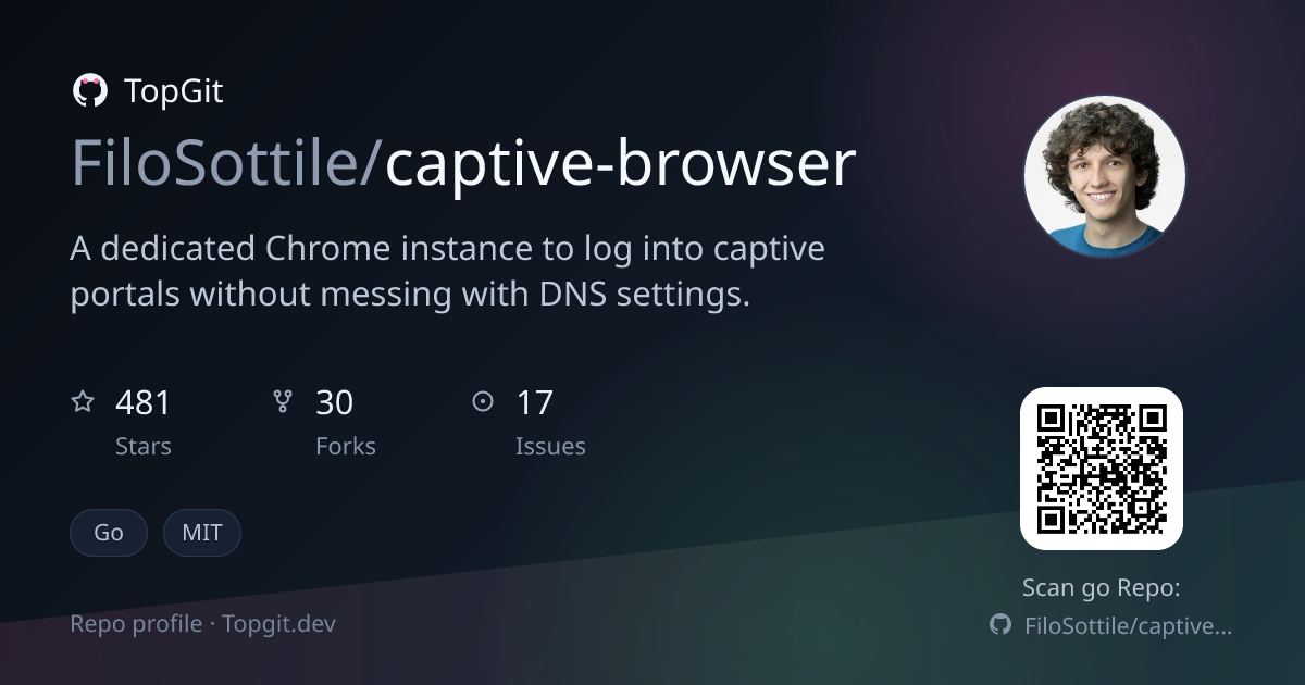 TopGit repo profile image for FiloSottile/captive-browser