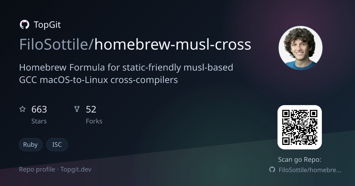 TopGit repo profile image for FiloSottile/homebrew-musl-cross