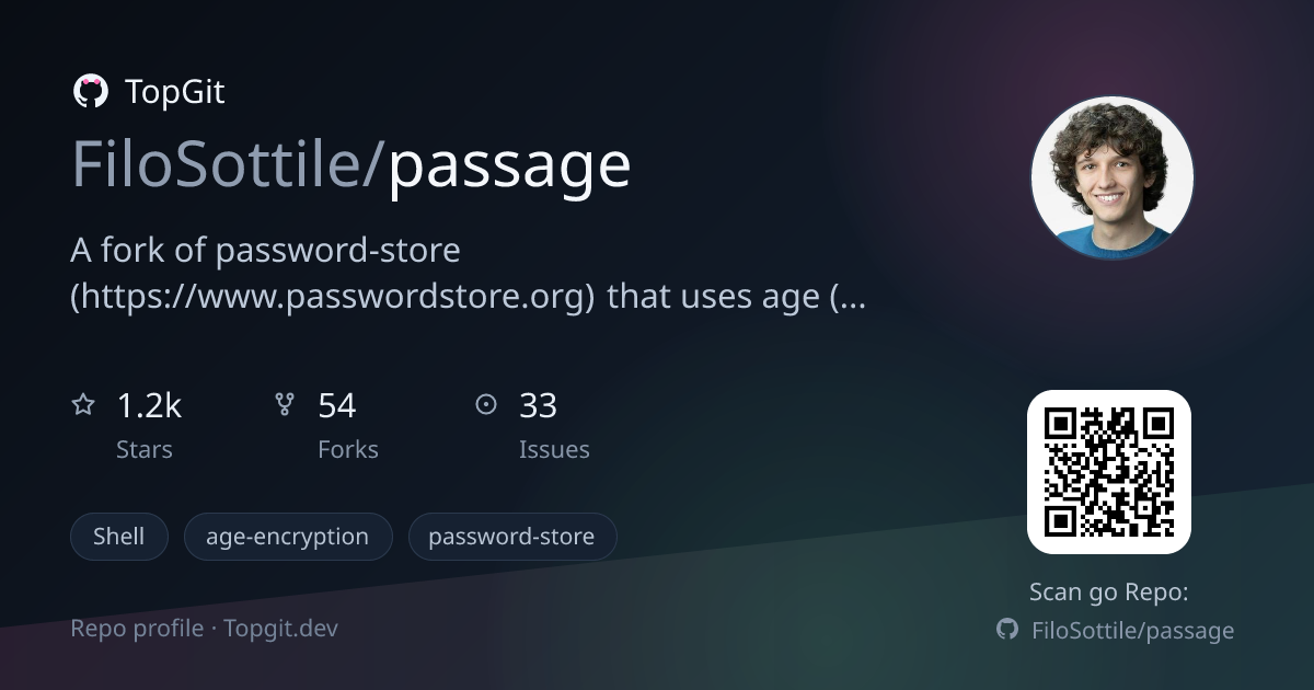 TopGit repo profile image for FiloSottile/passage