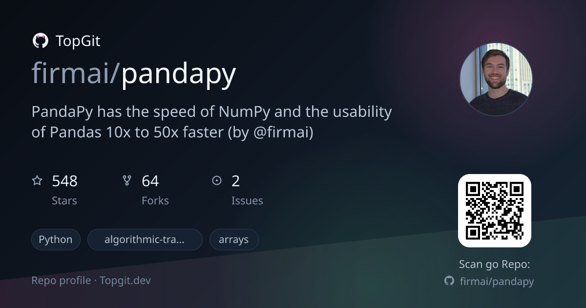 TopGit repo profile image for firmai/pandapy