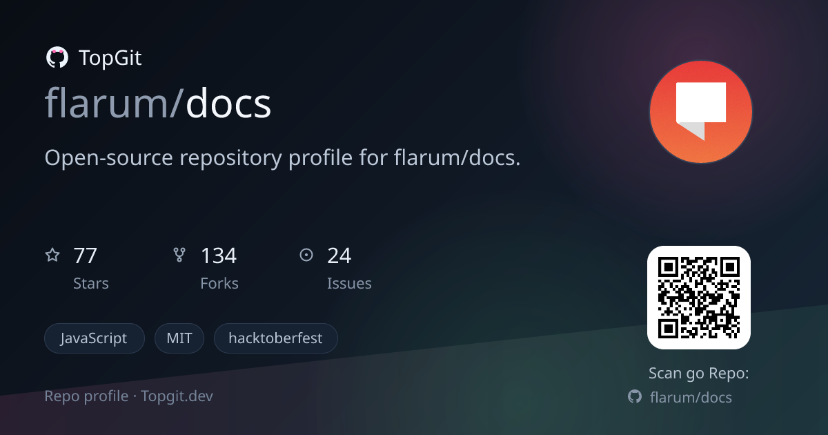 TopGit repo profile image for flarum/docs