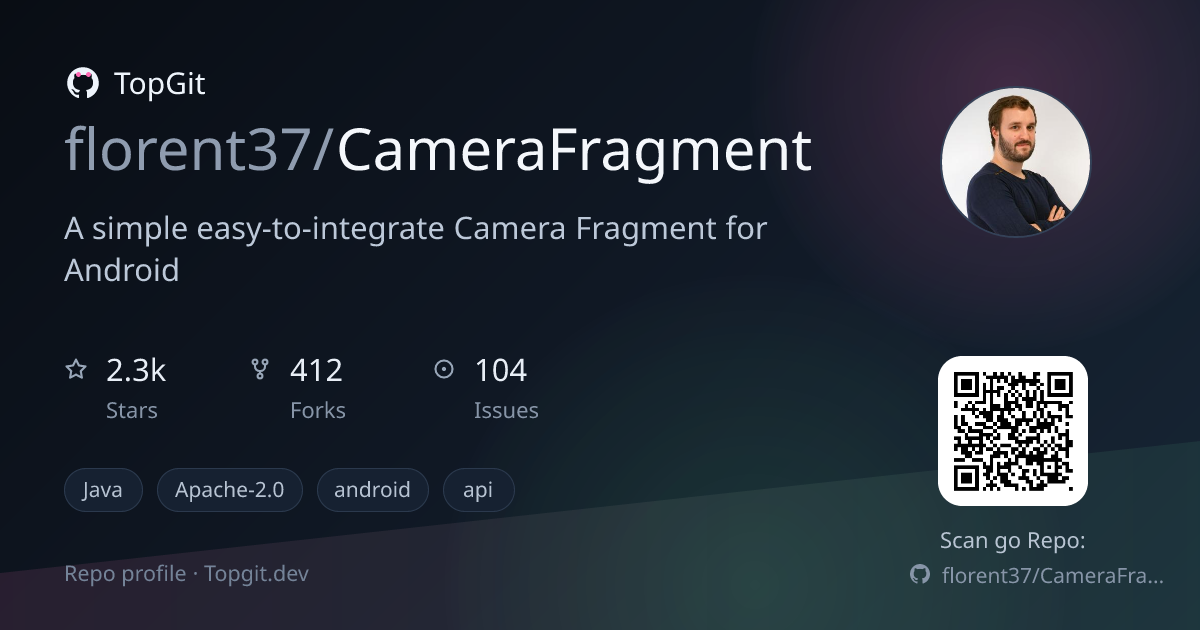 TopGit repo profile image for florent37/CameraFragment