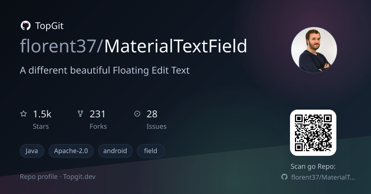 TopGit repo profile image for florent37/MaterialTextField