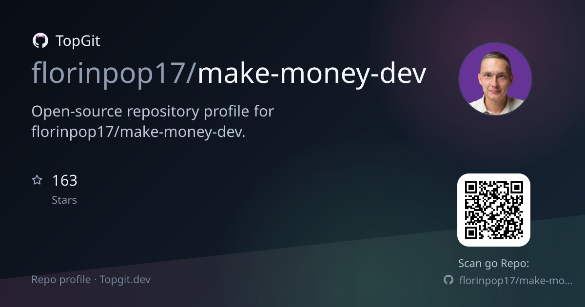 TopGit repo profile image for florinpop17/make-money-dev