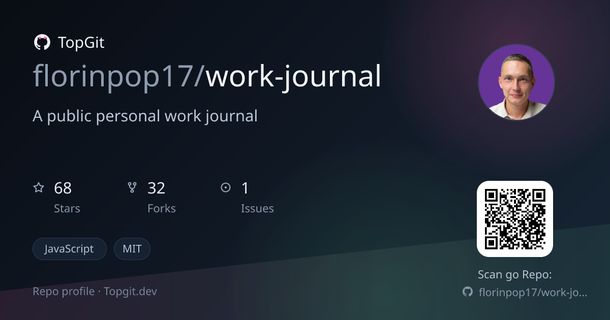 TopGit repo profile image for florinpop17/work-journal
