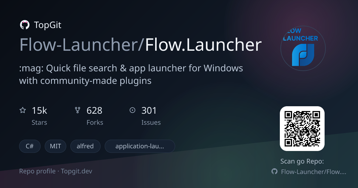 TopGit repo profile image for Flow-Launcher/Flow.Launcher
