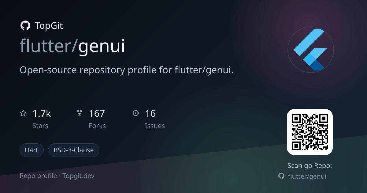 TopGit repo profile image for flutter/genui