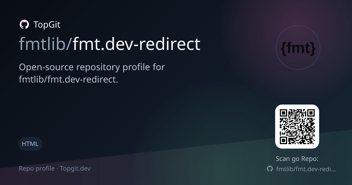 TopGit repo profile image for fmtlib/fmt.dev-redirect