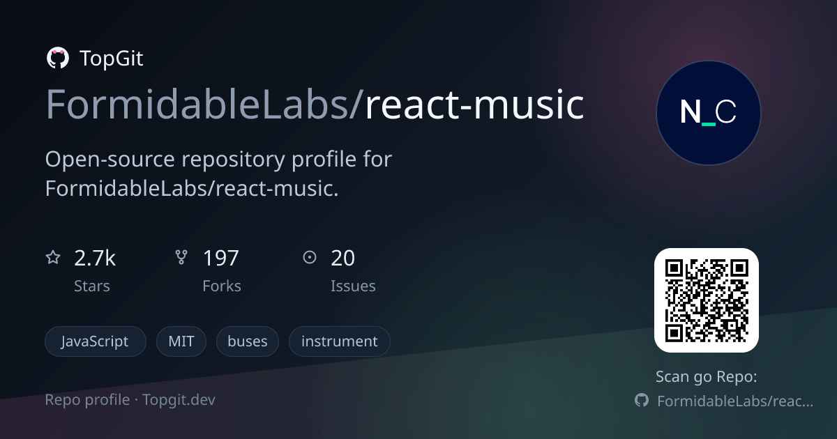 TopGit repo profile image for FormidableLabs/react-music