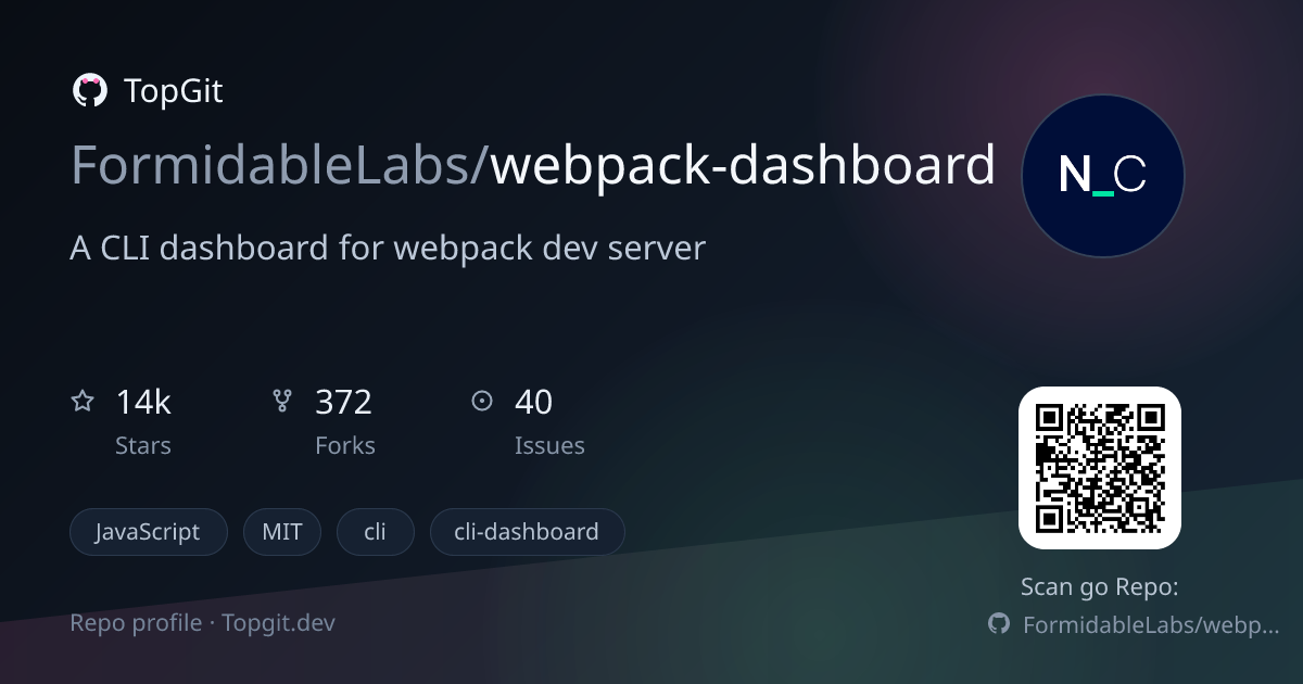 TopGit repo profile image for FormidableLabs/webpack-dashboard