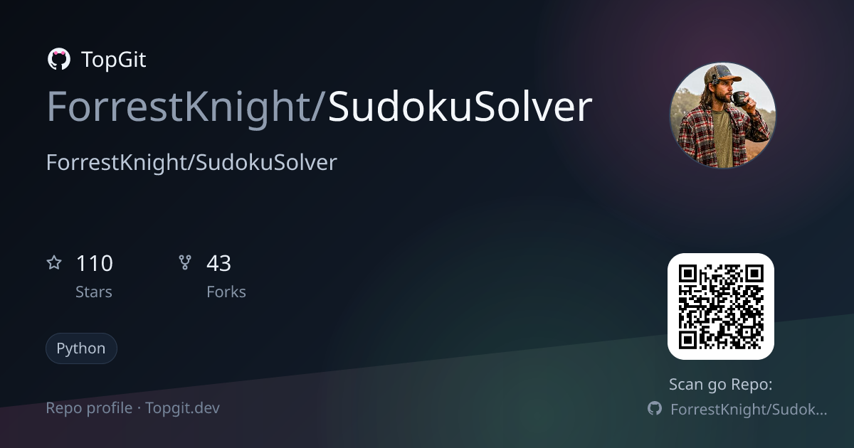 TopGit repo profile image for ForrestKnight/SudokuSolver