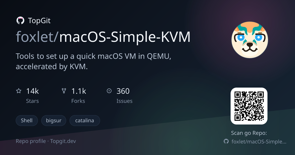TopGit repo profile image for foxlet/macOS-Simple-KVM