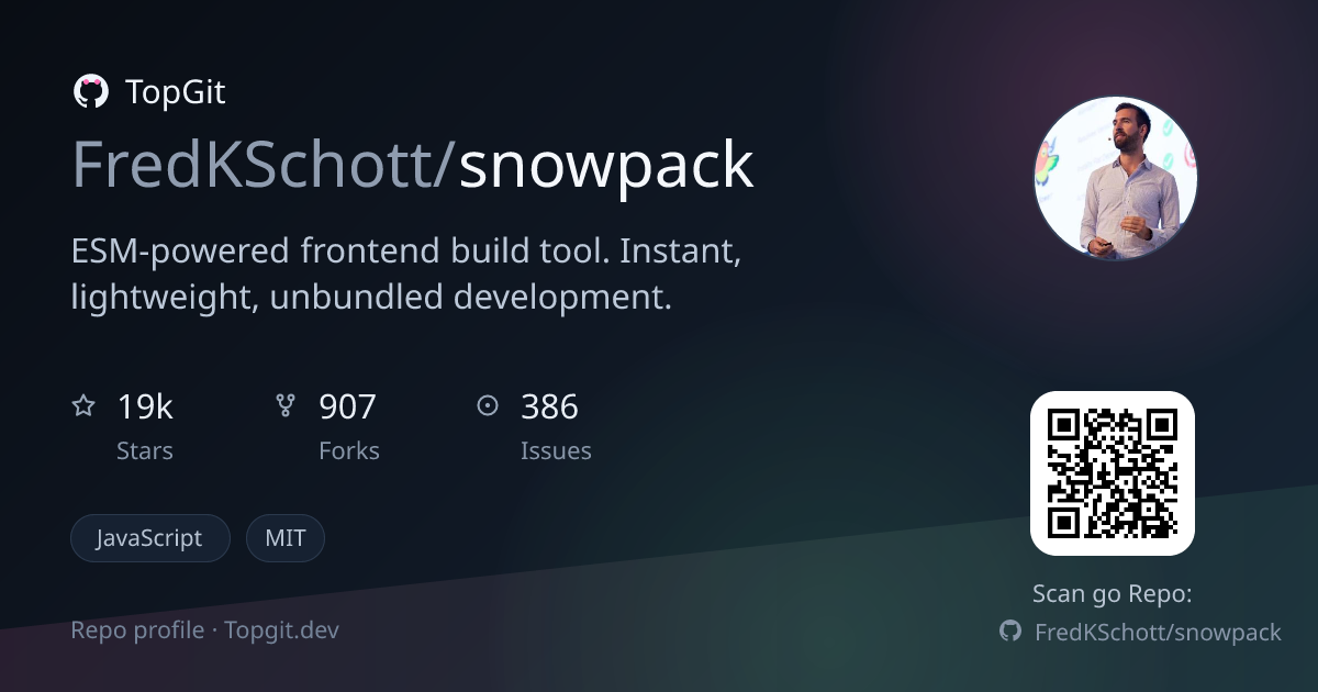 TopGit repo profile image for FredKSchott/snowpack
