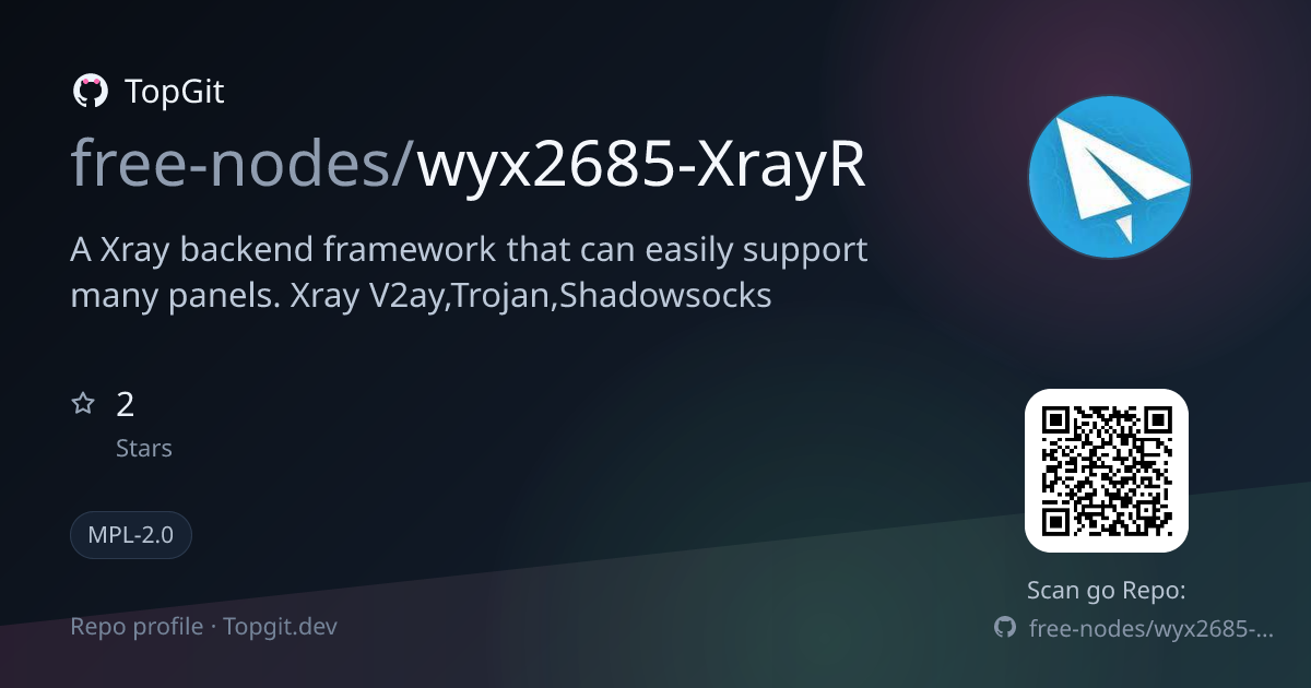 TopGit repo profile image for free-nodes/wyx2685-XrayR