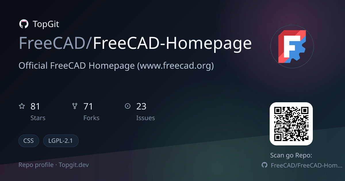 TopGit repo profile image for FreeCAD/FreeCAD-Homepage