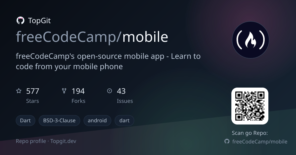 TopGit repo profile image for freeCodeCamp/mobile