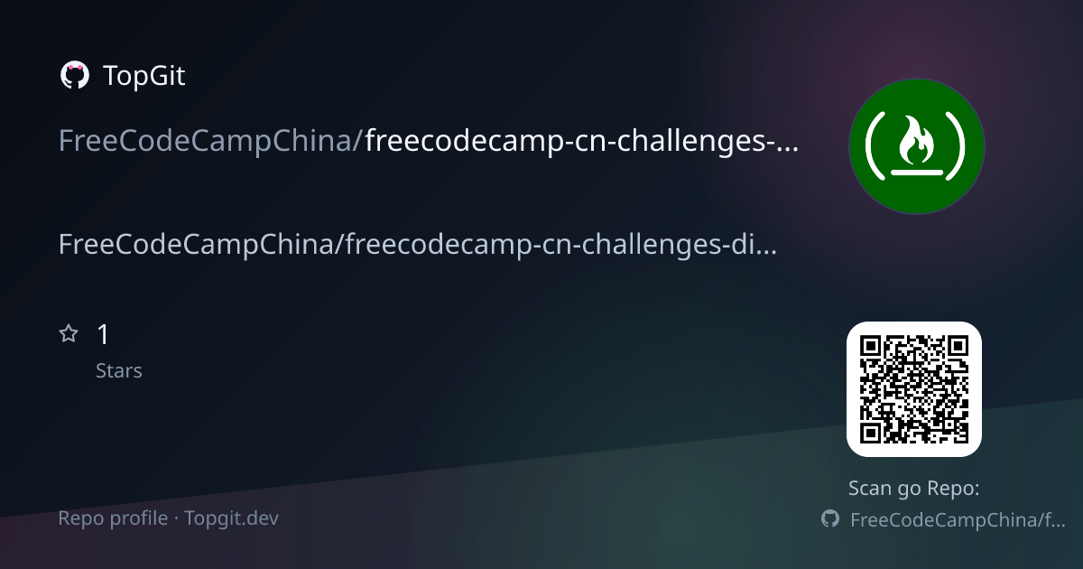 TopGit repo profile image for FreeCodeCampChina/freecodecamp-cn-challenges-diff-parser