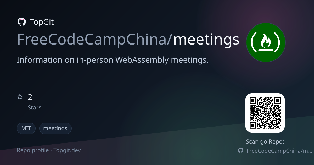 TopGit repo profile image for FreeCodeCampChina/meetings
