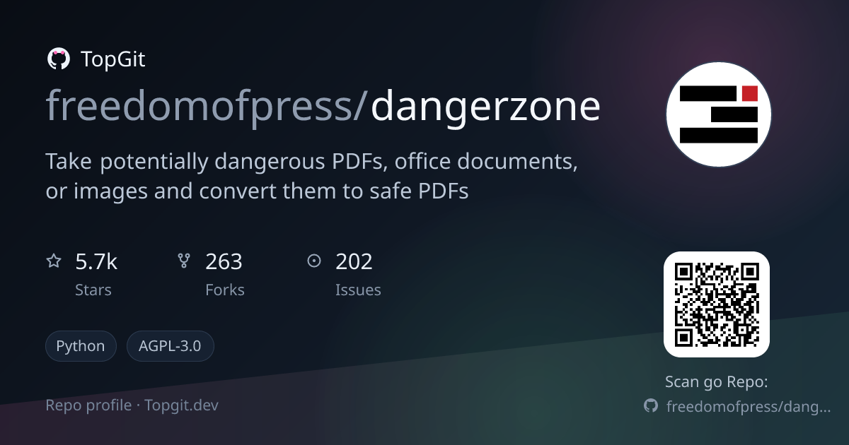 TopGit repo profile image for freedomofpress/dangerzone