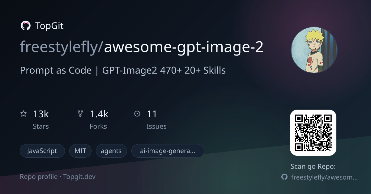TopGit repo profile image for freestylefly/awesome-gpt-image-2