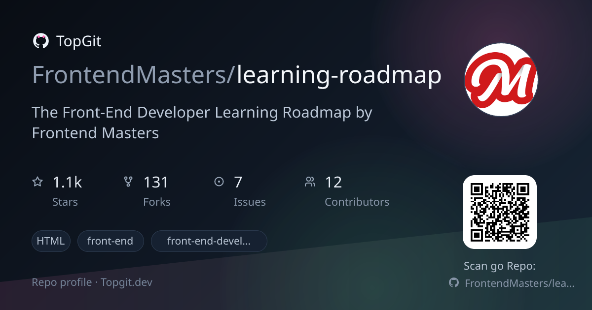 TopGit repo profile image for FrontendMasters/learning-roadmap