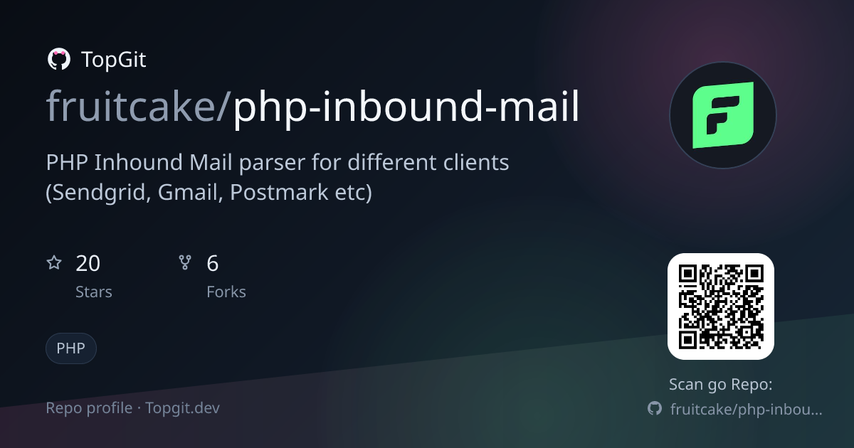 TopGit repo profile image for fruitcake/php-inbound-mail
