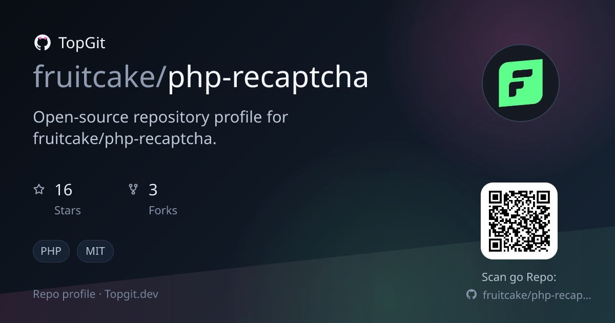 TopGit repo profile image for fruitcake/php-recaptcha