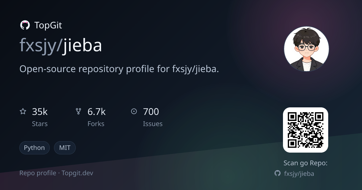 TopGit repo profile image for fxsjy/jieba