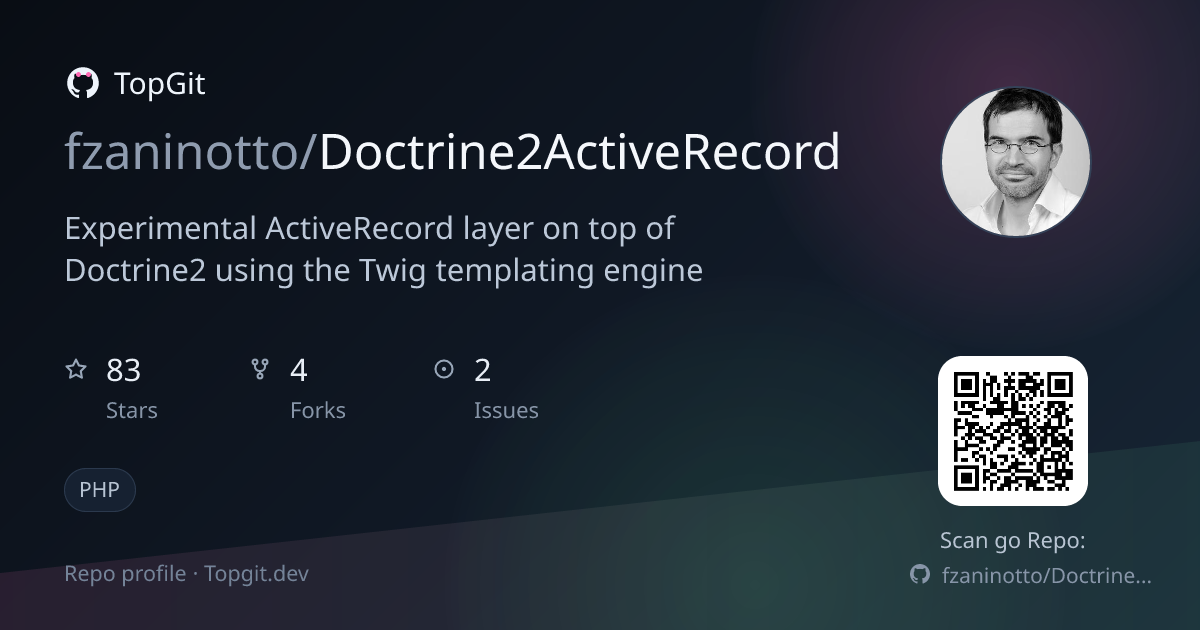 TopGit repo profile image for fzaninotto/Doctrine2ActiveRecord