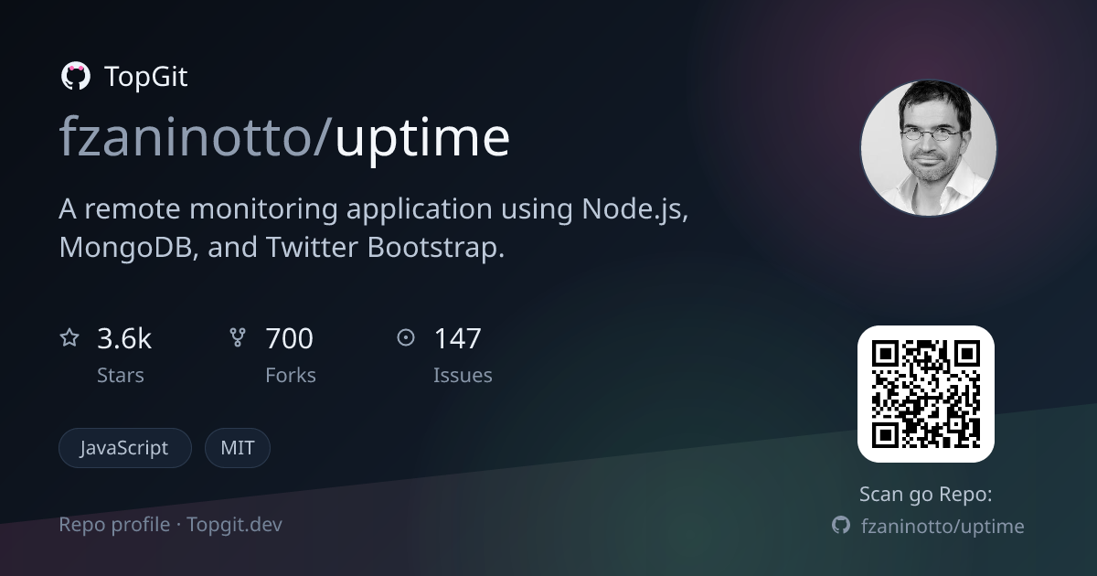 TopGit repo profile image for fzaninotto/uptime