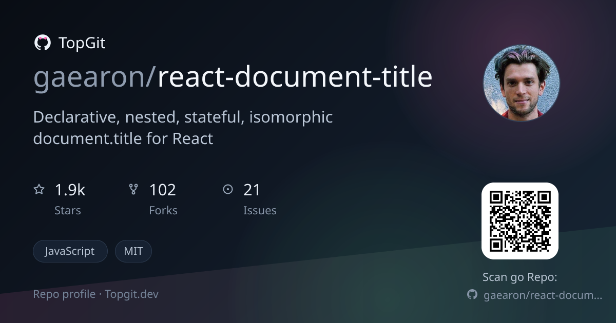 TopGit repo profile image for gaearon/react-document-title
